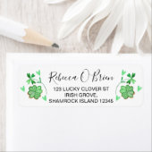 Love Heart Lucky Shamrock Return Address Etiket (Insitu)