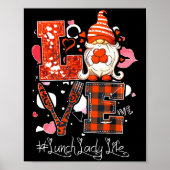 Love Heart Lunch Lady Cafeteria Worker Gnome Poster (Voorkant)
