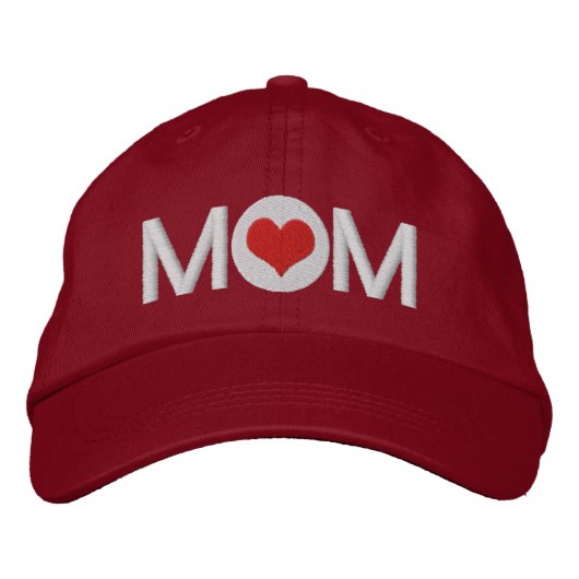 Love Heart mama Geborduurde Pet (Voorkant)
