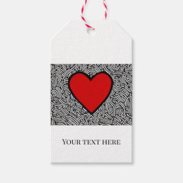 Love Heart met Doodle Gift label creëer voor jezel Cadeaulabel