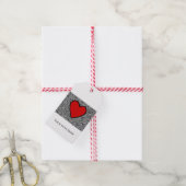 Love Heart met Doodle Gift label creëer voor jezel Cadeaulabel (Met Touw)