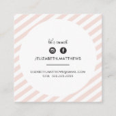 LOVE HEART minimalistisch persoonlijk zwart blush  Vierkante Visitekaartje (Achterkant)