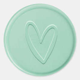Love Heart Mint Wax Seal Sticker