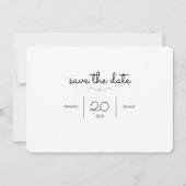 Love Heart Modern Black & White Save the Date Card (Achterkant)