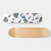 Love Heart Modern Pattern Persoonlijk Skateboard (Horizontaal)