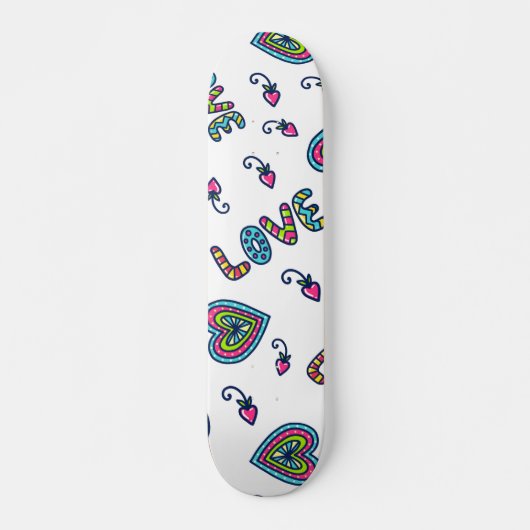 Love Heart Modern Pattern Persoonlijk Skateboard (Voorkant)