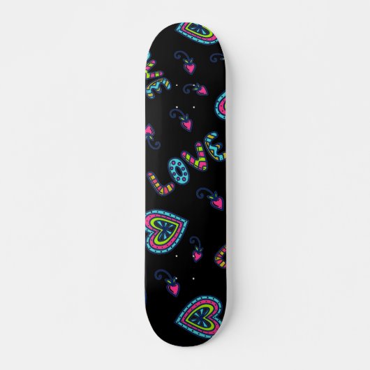 Love Heart Modern Pattern Persoonlijk Skateboard (Voorkant)