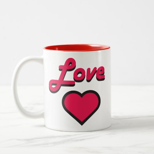 Love Heart Mok (Links)