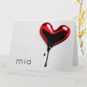 Love Heart Monogram Naam Eenvoudig Modern Minimaal Kaart (Gele Bloem)