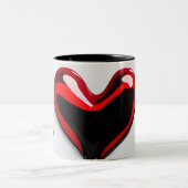 Love Heart Monogram Naam Eenvoudig Modern Minimaal Tweekleurige Koffiemok (Center)