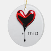 love heart monogram name modern minimal Christmas Keramisch Ornament (Links)