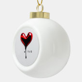 love heart monogram name modern minimal Christmas Keramische Bal Ornament (Rechts)