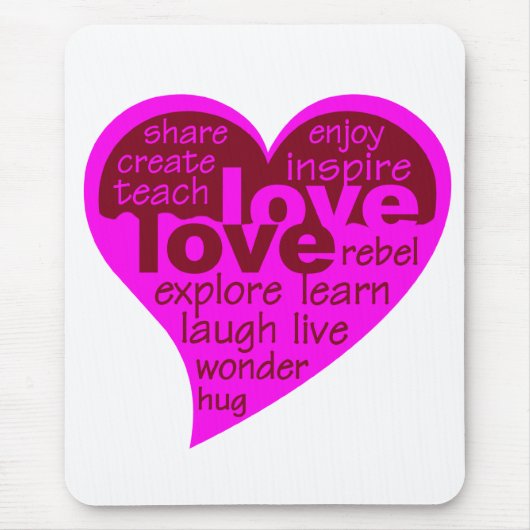 Love Heart mousepad Muismat (Voorkant)