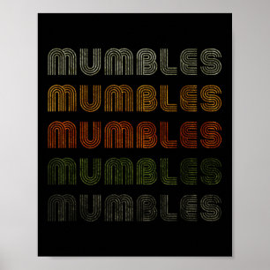 Love Heart Mumbles T-shirt Grunge Style Zwart Poster