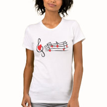 Love Heart Musical Notes t shirt