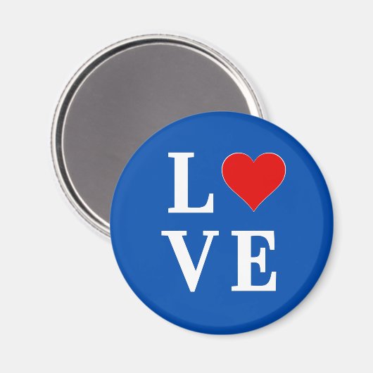 LOVE Heart Navy Blue Magneet (Voorkant / Achterkant)