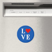 LOVE Heart Navy Blue Magneet (Insitu (Vaatwasser))