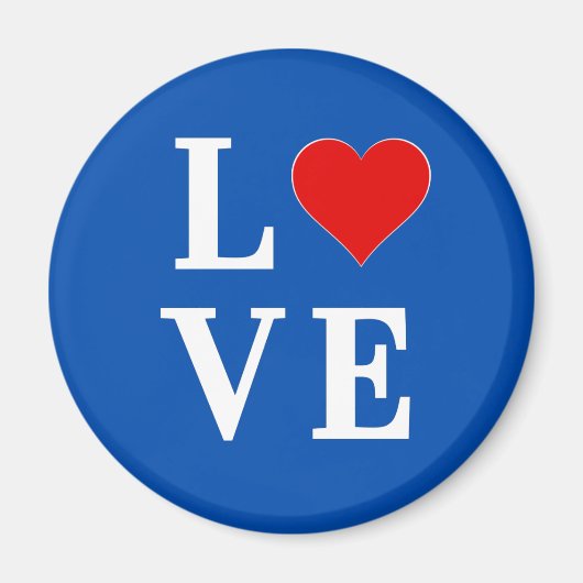 LOVE Heart Navy Blue Magneet (Voorkant)
