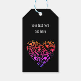 Love Heart Ombre Roze paarse Cadeaulabel