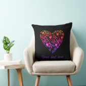 Love Heart Ombre Roze paarse Doodle Sierkussen (Stoel)