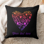 Love Heart Ombre Roze paarse Doodle Sierkussen (Deken)