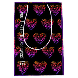 Love Heart Ombre Roze paarse Medium Cadeauzakje