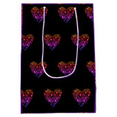 Love Heart Ombre Roze paarse Medium Cadeauzakje (Achterkant)