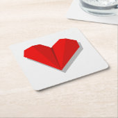 Love Heart Origami Vector Illustratie Kartonnen Onderzetters (Schuin)