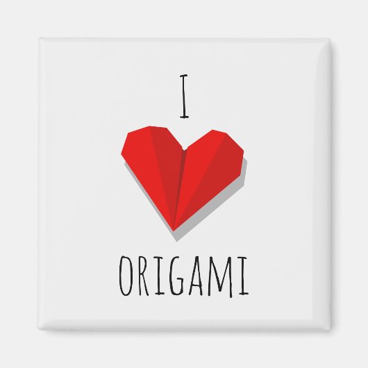 Love Heart Origami Vector Illustratie Magnet (Voorkant)
