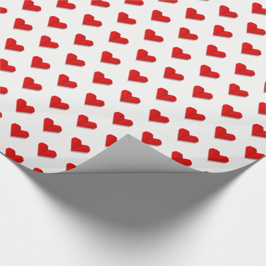 Love Heart Origami Vector Pattern Valentijn Cadeaupapier (Hoek)