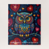 Love Heart Owl Legpuzzel (Verticaal)