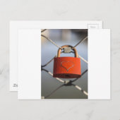 Love Heart Padlock Briefkaart (Voorkant / Achterkant)