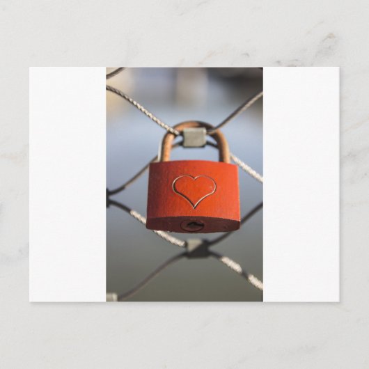 Love Heart Padlock Briefkaart (Voorkant)