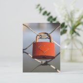 Love Heart Padlock Briefkaart (Staand voorkant)