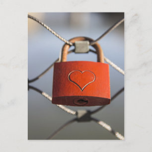 Love Heart Padlock Briefkaart