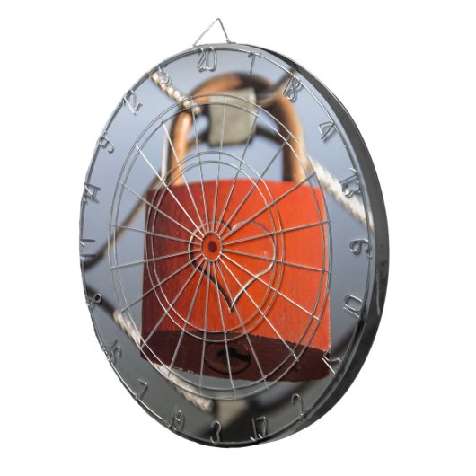 Love Heart Padlock Dartbord (Voorkant Rechts)