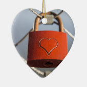 Love Heart Padlock Keramisch Ornament (Rechts)