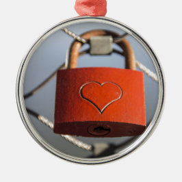 Love Heart Padlock Metalen Ornament