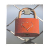 Love Heart Padlock Notitieblok (Voorkant)
