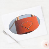 Love Heart Padlock Ovale Sticker (Envelop)