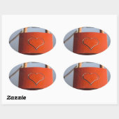 Love Heart Padlock Ovale Sticker (Vel)