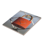 Love Heart Padlock Tegeltje (Zijkant)