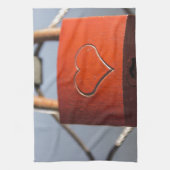 Love Heart Padlock Theedoek (Verticaal)
