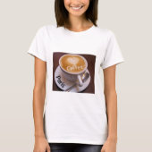 Love Heart Paris Cappuccino Coffee Cup Mok T-shirt (Voorkant)