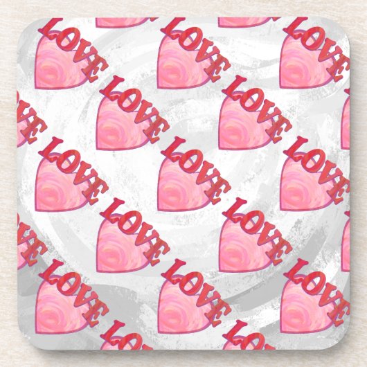 Love Heart Pattern Bier Onderzetter (Voorkant)