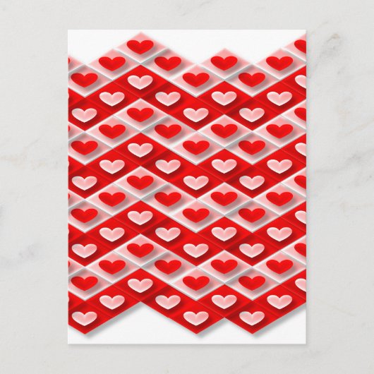 Love Heart Pattern Briefkaart (Voorkant)