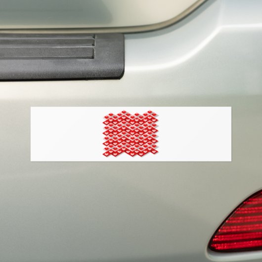 Love Heart Pattern Bumpersticker (Op auto)