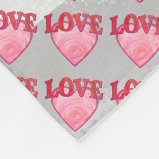 Love Heart Pattern Fleece Deken (Hoek)