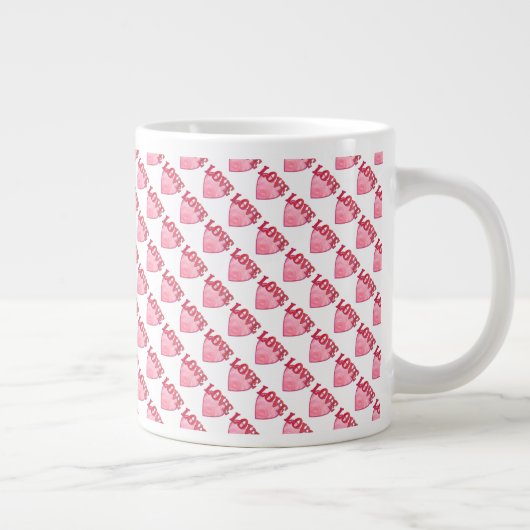 Love Heart Pattern Grote Koffiekop (Rechts)