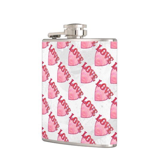 Love Heart Pattern Heupfles (Links)